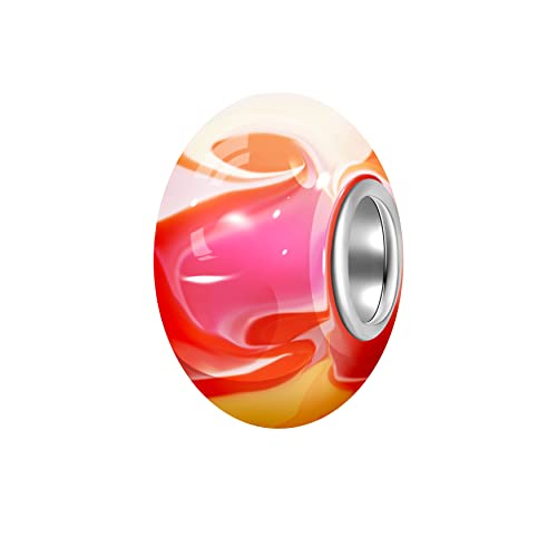 Andante-Stones Silber Murano Glas Bead Smoothie Blütenblättern Element für European Beads + Organzasäckchen von ANDANTE