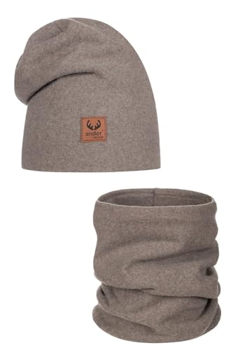 Ander Mütze Schal Set Baumwolle 56 Größe - Mütze und Loop Set Junge und Mädchen von 3-5 Jahren - Schlauchschal Kinder und Kindermützen aus Baumwolle von ANDER