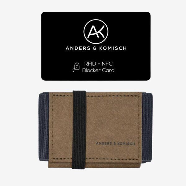 ANDERS & KOMISCH Kleiner Geldbeutel Braun mit RFID & NFC Schutz – A&K MINI Bundle Braun von ANDERS & KOMISCH
