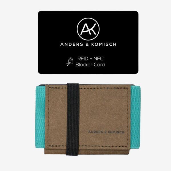 ANDERS & KOMISCH Kleiner Geldbeutel mit RFID- & NFC Schutz – A&K MINI Bundle Braun von ANDERS & KOMISCH