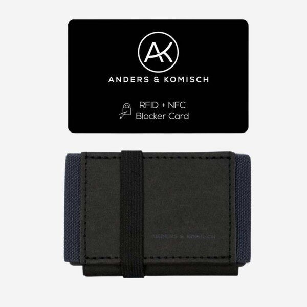 ANDERS & KOMISCH Kleiner Geldbeutel mit RFID- & NFC Schutz – A&K MINI Bundle Schwarz von ANDERS & KOMISCH