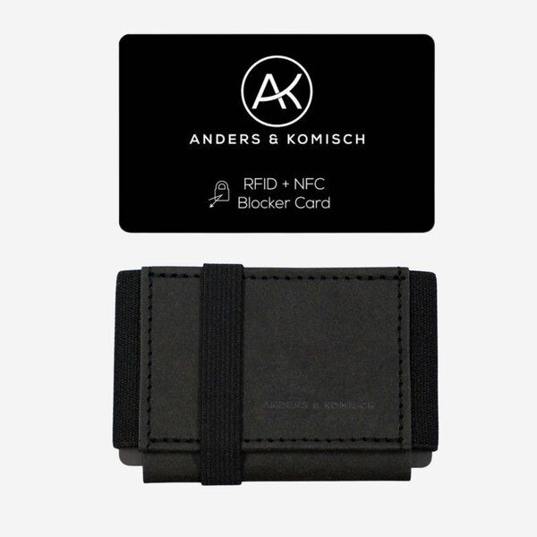 ANDERS & KOMISCH Kleiner Geldbeutel mit RFID- & NFC Schutz – A&K MINI Bundle Schwarz von ANDERS & KOMISCH