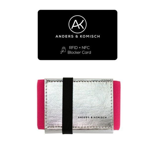 ANDERS & KOMISCH Kleiner Geldbeutel mit RFID- & NFC Schutz Karte – A&K MINI Portemonnaie Silber ANDERS & KOMISCH Kleiner Geldbeutel mit RFID- & NFC Schutz Karte – A&K MINI Portemonnaie Silber von ANDERS & KOMISCH