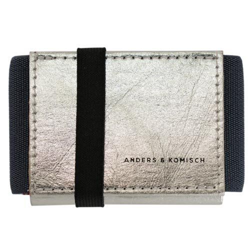 ANDERS & KOMISCH Kleines Portemonnaie mit Münzfach Damen - A&K MINI Silber + Farbauswahl von ANDERS & KOMISCH