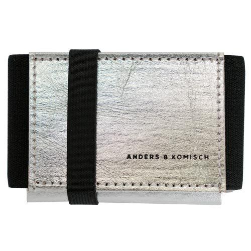 ANDERS & KOMISCH Kleines Portemonnaie mit Münzfach Damen - A&K MINI Silber + Farbauswahl von ANDERS & KOMISCH