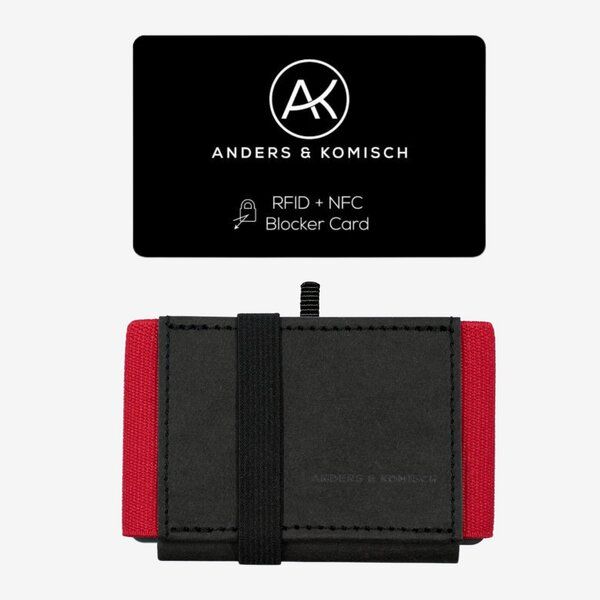 ANDERS & KOMISCH MINI DELUXE Slim Wallet mit RFID Schutz und Münzfach Schwarz von ANDERS & KOMISCH