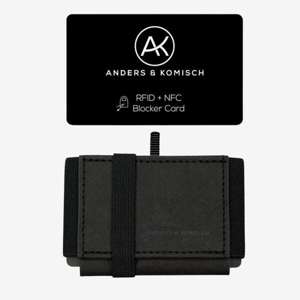 ANDERS & KOMISCH MINI DELUXE Slim Wallet mit RFID Schutz und Münzfach Schwarz von ANDERS & KOMISCH