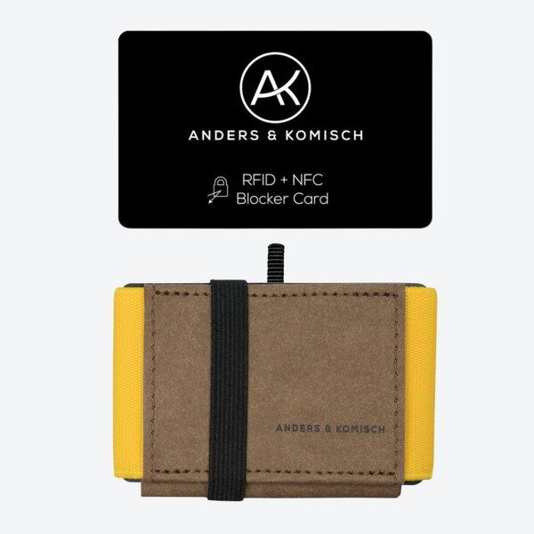 ANDERS & KOMISCH MINI DELUXE Wallet mit RFID Schutz Karte - Minimalistisches Portemonnaie Braun von ANDERS & KOMISCH