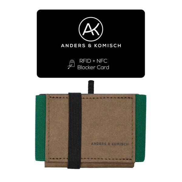 ANDERS & KOMISCH MINI DELUXE Wallet mit RFID Schutz Karte - Minimalistisches Portemonnaie Braun von ANDERS & KOMISCH
