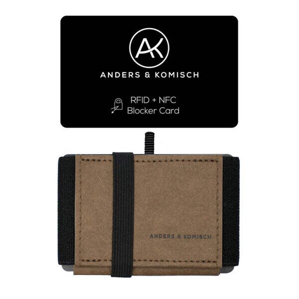 ANDERS & KOMISCH MINI DELUXE Wallet mit RFID Schutz Karte - Minimalistisches Portemonnaie Braun von ANDERS & KOMISCH