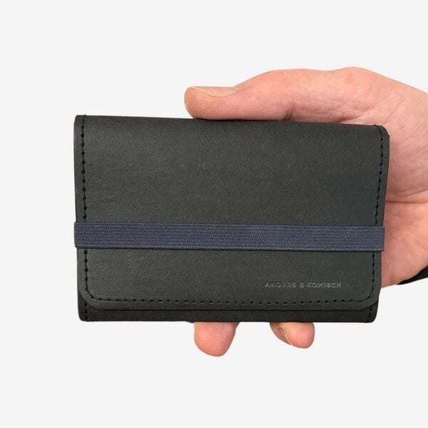 ANDERS & KOMISCH Portemonnaie mittelgroß - A&K KOMPAKT Geldbeutel vegan Schwarz von ANDERS & KOMISCH