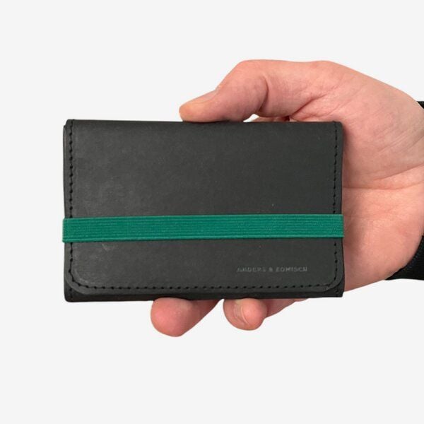 ANDERS & KOMISCH Portemonnaie mittelgroß - A&K KOMPAKT Geldbeutel vegan Schwarz von ANDERS & KOMISCH