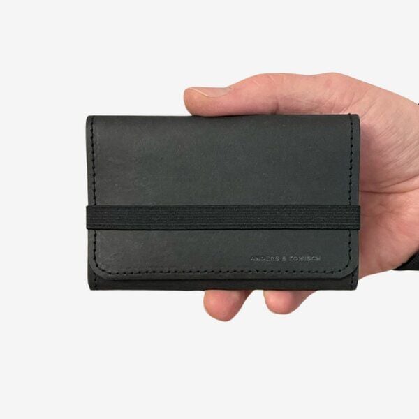 ANDERS & KOMISCH Portemonnaie mittelgroß - A&K KOMPAKT Geldbeutel vegan Schwarz von ANDERS & KOMISCH