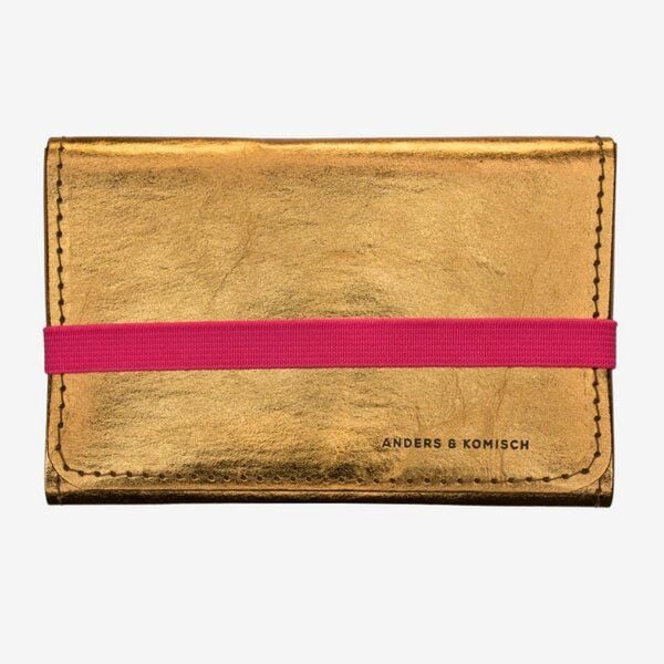 ANDERS & KOMISCH Portemonnaie Damen Mittelgroß.Schmal.Vegan - A&K KOMPAKT Gold von ANDERS & KOMISCH
