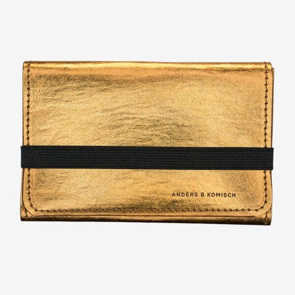 ANDERS & KOMISCH Portemonnaie Damen Mittelgroß.Schmal.Vegan - A&K KOMPAKT Gold von ANDERS & KOMISCH