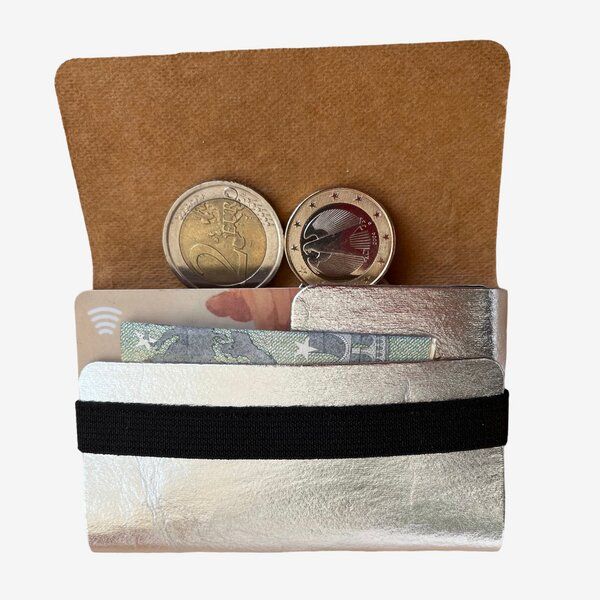 ANDERS & KOMISCH Slim Wallet mit Münzfach - Kartenetui - A&K TINY Silber von ANDERS & KOMISCH
