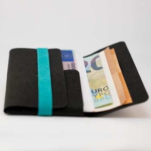 ANDERS & KOMISCH Minimalistisches Karten Portemonnaie mit Münzfach - A&K TINY Wallet Schwarz von ANDERS & KOMISCH