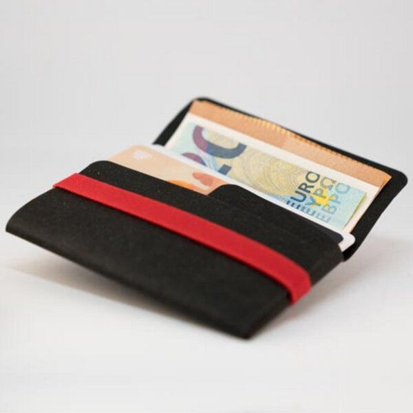 ANDERS & KOMISCH Minimalistisches Karten Portemonnaie mit Münzfach - A&K TINY Wallet Schwarz von ANDERS & KOMISCH