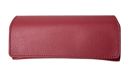 ANDERS Brillenetui mit Magnetverschluss aus hochwertigem Leder in verschiedenen Farben 16,5 x 6 x 3 cm (Rot) von ANDERS