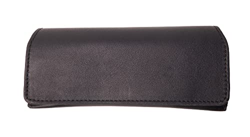 ANDERS Brillenetui mit Magnetverschluss aus hochwertigem Leder in verschiedenen Farben 16,5 x 6 x 3 cm (SCHWARZ) von ANDERS