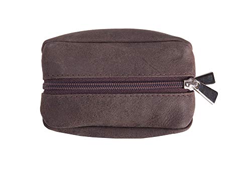 ANDERS Münzbörse mit 2 Reisverschlüssen aus Echtem Leder I Lederdesign Germany (Braun) von ANDERS