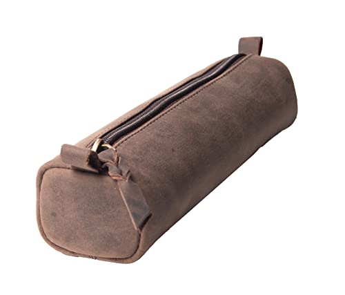 Anders Leder Federmäppchen Stifteetui Lederetui mit Reißverschluss (Braun-quadratisch) von ANDERS