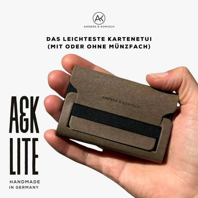 A&k Lite Kartenetui - Ultraleichtes Minimal Wallet Ohne Münzfach Kreditkartenformat 9 X 5, 5 cm von ANDERSUNDKOMISCH