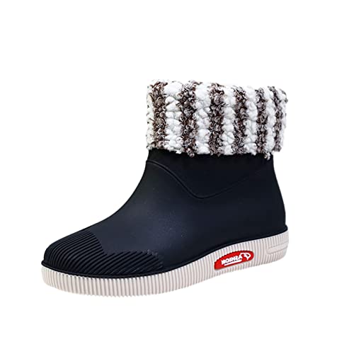 ANDGRO Regenstiefel Damen,Gummistiefel Damen Wasserdicht Winddicht Damenstiefel Gummistiefeletten Weitschaft Gummistiefel Rutschfeste Winterstiefel Warme Gefüttert Chelsea Boots Kurzschaft Boots von ANDGRO