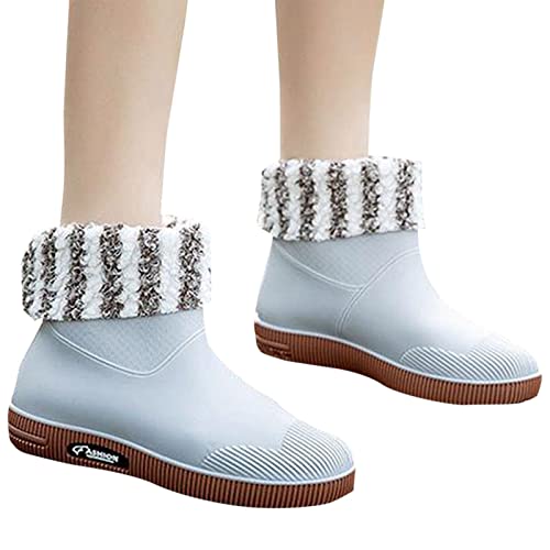 ANDGRO Regenstiefel Damen,Gummistiefel Damen Wasserdicht Winddicht Damenstiefel Gummistiefeletten Weitschaft Gummistiefel Rutschfeste Winterstiefel Warme Gefüttert Chelsea Boots Kurzschaft Boots von ANDGRO