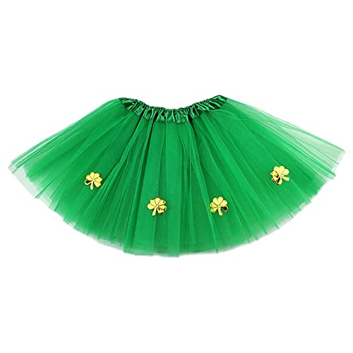 ANDGRO St. Patrick's Day Tüllrock Damen, Damen Grüne Petticoat Tutu Unterrock Damen Karneval Kostüm Tüllrock 50er Rockabilly Petticoat Tutu Unterrock Kurz Ballkleid Ballett Abendkleid Tanzkleid von ANDGRO