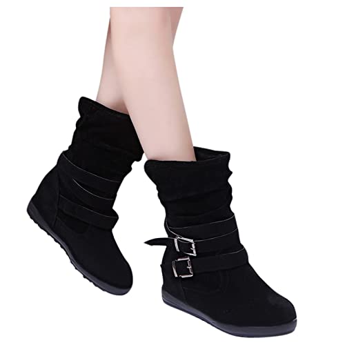 ANDGRO Stiefel Damen,Damen Stiefeletten Ankle Boots Runde Wildleder Kurz Stiefel Reißverschluss Flache Knöchelschuhe Retro Stiefeletten Klassische Damenschuhe Worker Arbeitsstiefel Kurzschaft Stiefel von ANDGRO