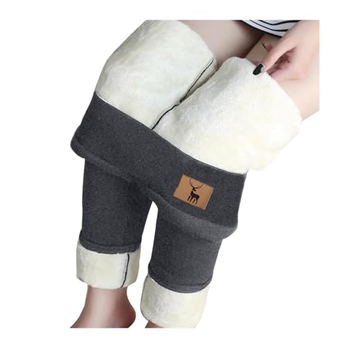 ANDGRO Thermo Leggings Damen Gefüttert High Waist Thermoleggins Lang mit Innenfleece Warm Teddy Sportleggins Strumpfhosen Thermohose Laufhose Stretch Plüsch Flauschige Warm Dicke Thermohose von ANDGRO