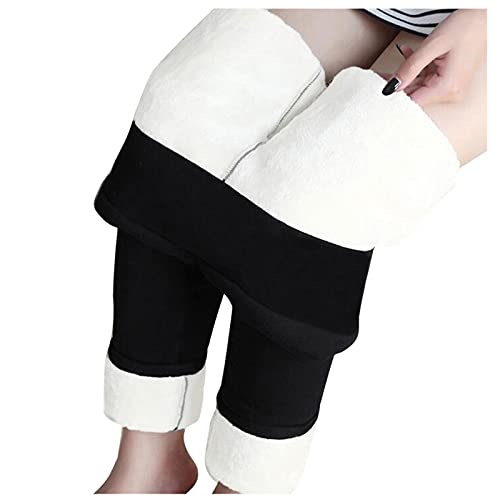 ANDGRO Thermo Leggings Damen Gefüttert High Waist Thermoleggins Lang mit Innenfleece Warm Teddy Sportleggins Strumpfhosen Thermohose Laufhose Stretch Plüsch Flauschige Warm Dicke Thermohose von ANDGRO