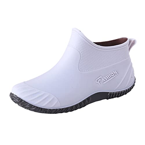 Regenstiefel Damen,Gummistiefel Damen Leichte Atmungsaktiv Hoch Regenschuhe Weitschaft Wasserdichter Rutschfeste Regenstiefel Kurz Barfuss Reitsportschuhe Halbhoch Leichtetten Rain Boots Stiefel von ANDGRO