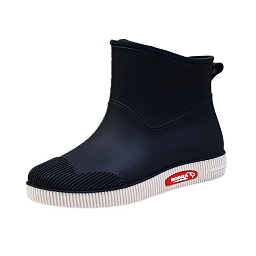 Regenstiefel Damen,Gummistiefel Damen Leichte Atmungsaktiv Hoch Regenschuhe Weitschaft Wasserdichter Rutschfeste Regenstiefel Kurz Barfuss Reitsportschuhe Halbhoch Leichtetten Rain Boots Stiefel von ANDGRO