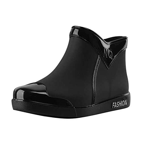 Regenstiefel Damen,Gummistiefel Damen Leichte Atmungsaktiv Hoch Regenschuhe Weitschaft Wasserdichter Rutschfeste Regenstiefel Kurz Barfuss Reitsportschuhe Halbhoch Leichtetten Rain Stiefel Boots von ANDGRO