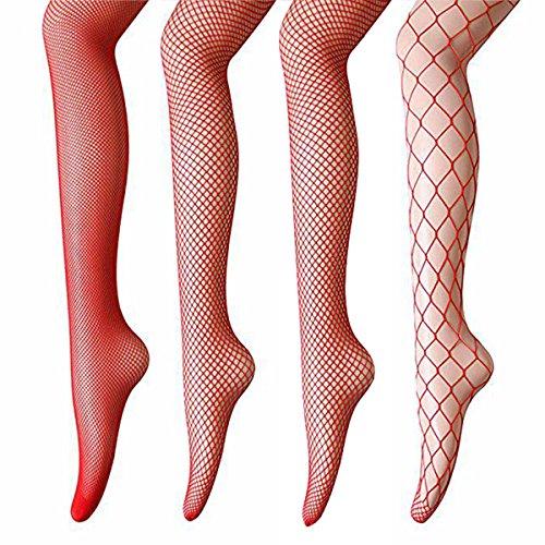 ANDIBEIQI 4 Paar Damen Netzstrumpfhosen, Feinstrumpfhosen, Strumpfhosen Damen Mesh Strümpfe Frauen Netzstrumpfhose Fischnetz Netzstrümpfe Socken Strumpf von ANDIBEIQI