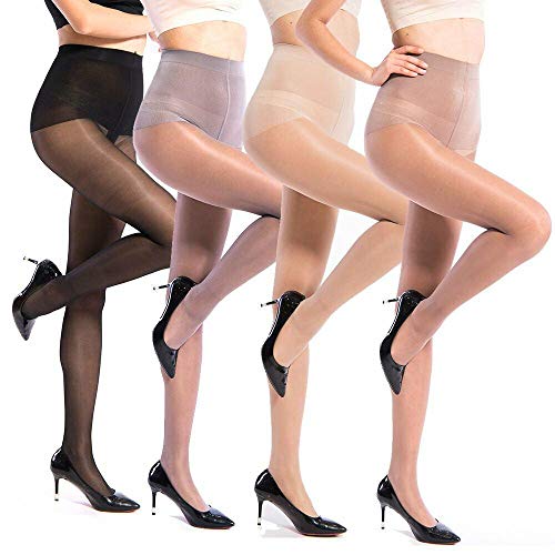 ANDIBEIQI 4er Pack Damen Pure Semi-blickdichte Feinstrumpfhose Pure Matt 40 Denier Strumpfhose transparent Einfarbig von ANDIBEIQI