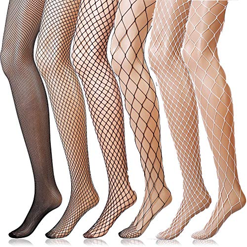 ANDIBEIQI 6 Pairs Fishnet Strümpfe Strumpfhosen Nutzstrumpfhose für Damen Netzstrümpfe von ANDIBEIQI