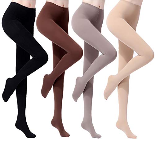 ANDIBEIQI Blickdichte Figurformende Strumpfhose Hoher?Comfort Stretch 80 Denier Mikrofaser 4 Paar von ANDIBEIQI