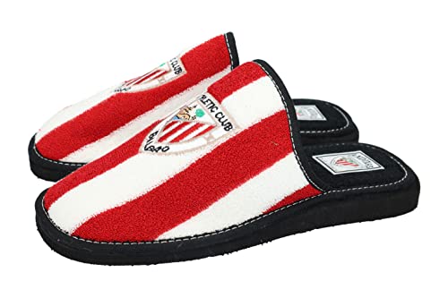 ANDINAS 599-10 Chinela offizieller Athletic Club Bilbao Fans, Frottee, klassisches Design, weiß und rot, hergestellt für Herren Hausschuhe, Weiß Rot, 37 EU von ANDINAS