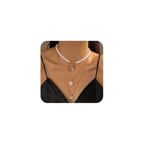 ANDKISS Muschel-Halsketten für Frauen – 18 Karat vergoldete Seestern-Muschel-Charm-Halskette, verstellbar, Strand-stapelbare Halsketten für Frauen, elegantes Ozean-Geschenk, Vergoldet, Kein Edelstein ANDKISS Muschel-Halsketten für Frauen – 18 Karat vergoldete Seestern-Muschel-Charm-Halskette, verstellbar, Strand-stapelbare Halsketten für Frauen, elegantes Ozean-Geschenk, Vergoldet, Kein Edelstein von ANDKISS