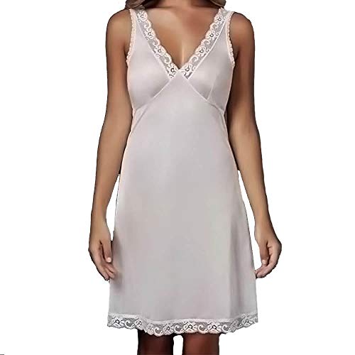 Andra Klassisches Unterkleid mit Stickerei, lang, Elfenbein XXX-Large von ANDRA