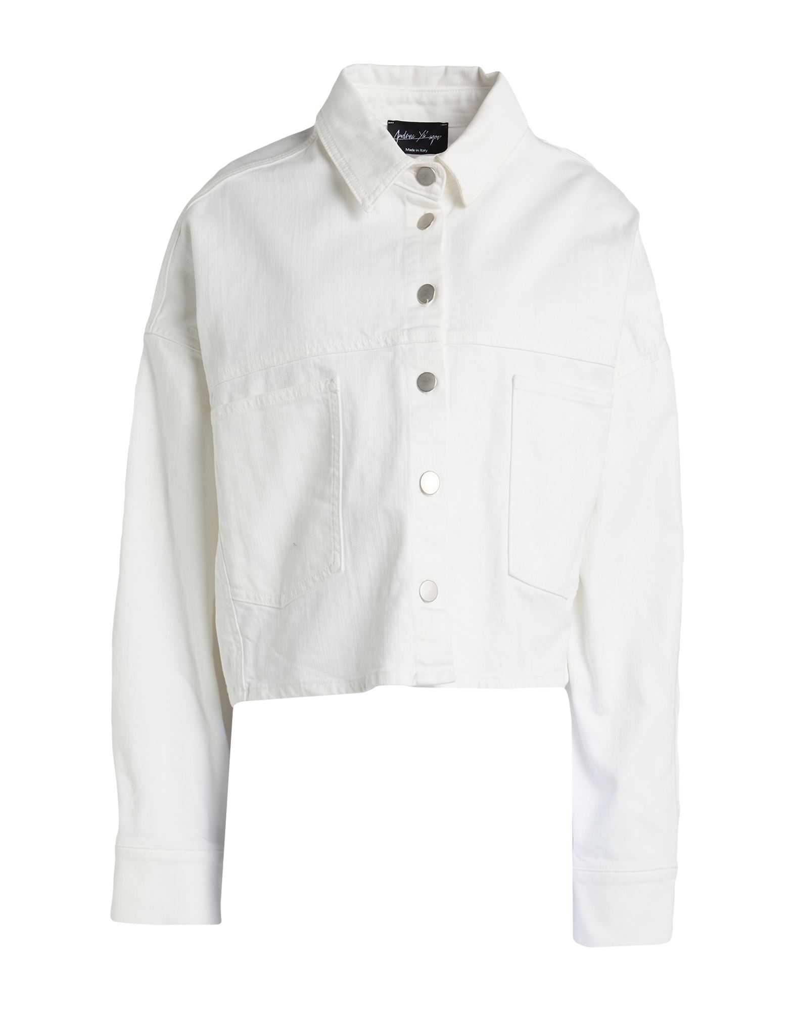 ANDREA YA' AQOV Jeansjacke/-mantel Damen Weiß von ANDREA YA' AQOV