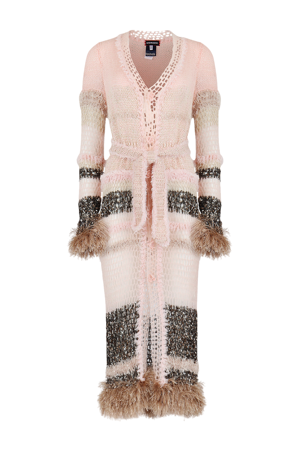 Baby Pink Handmade Knit Cardigan-Dress von ANDREEVA