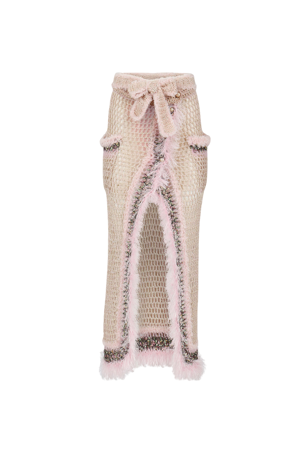 Baby Pink Handmade Knit Skirt von ANDREEVA