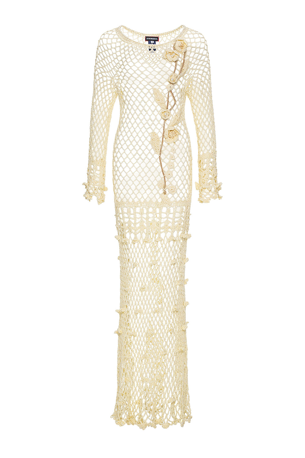 Butter Yellow Vanilla Handmade Crochet Dress - Yellow - XS - ANDREEVA - Maxi dresses von ANDREEVA