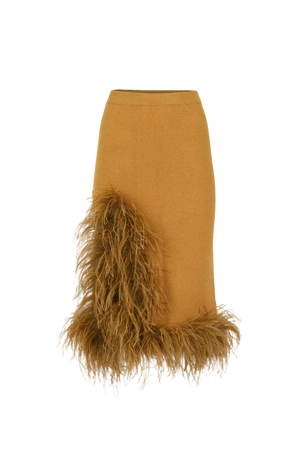 Camel Knit Skirt With Feathers - Beige - M - ANDREEVA - Midi skirts Camel Knit Skirt With Feathers - Beige - M - ANDREEVA - Midi skirts von ANDREEVA