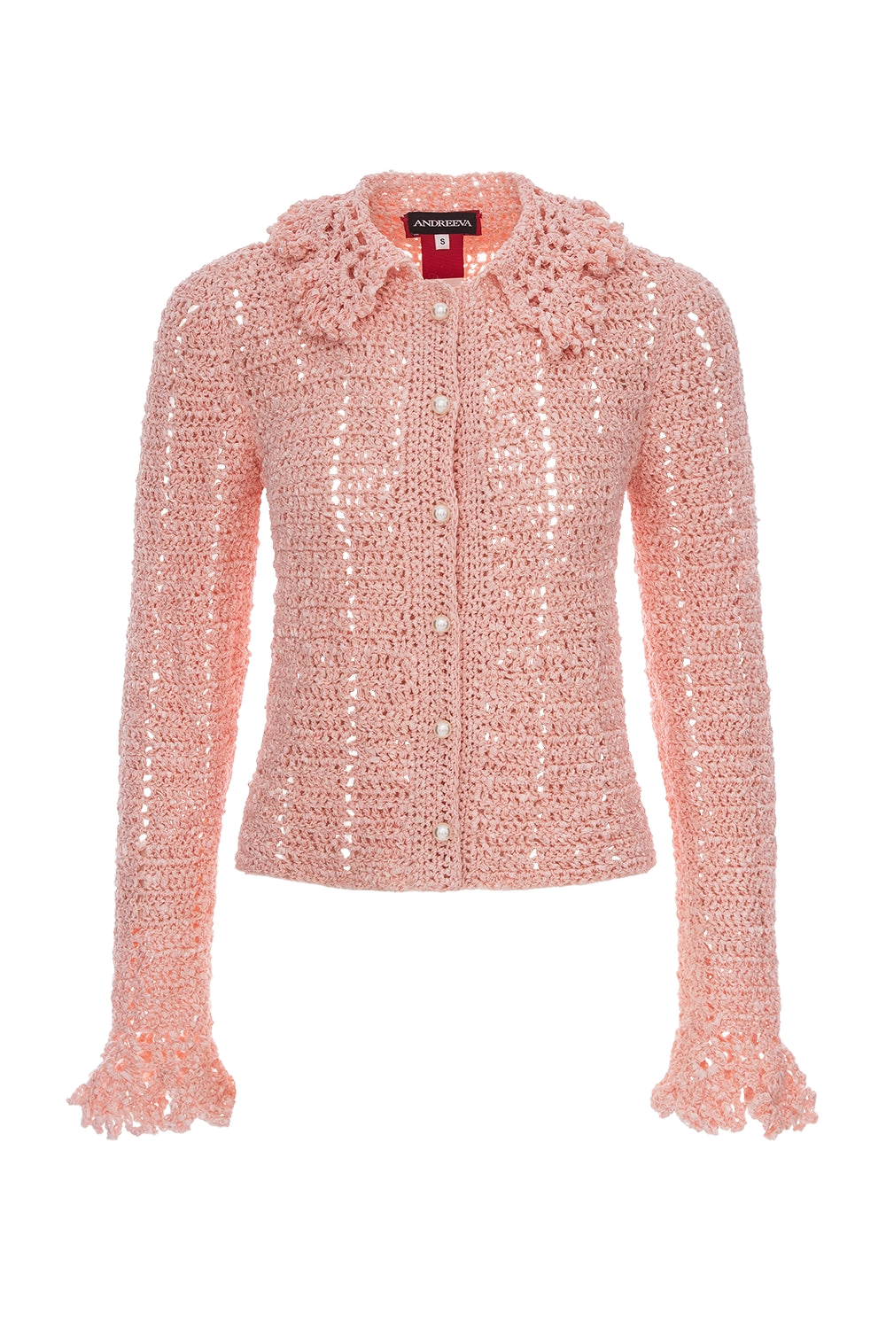 Chrysanthemum Pink Handmade Crochet Jacket - Pink - XL - ANDREEVA - Cardigans Chrysanthemum Pink Handmade Crochet Jacket - Pink - XL - ANDREEVA - Cardigans von ANDREEVA