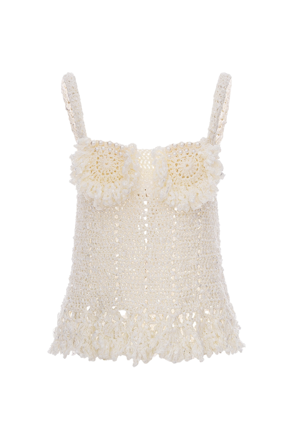 Chrysanthemum White Handmade Crochet Top - White - XL - ANDREEVA - Tops Chrysanthemum White Handmade Crochet Top - White - XL - ANDREEVA - Tops von ANDREEVA